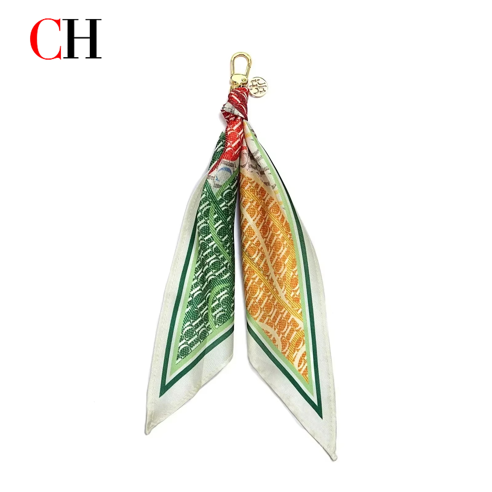 Monogrammed Handkerchief - CH Scarf Keychain Bag Charm Monogram