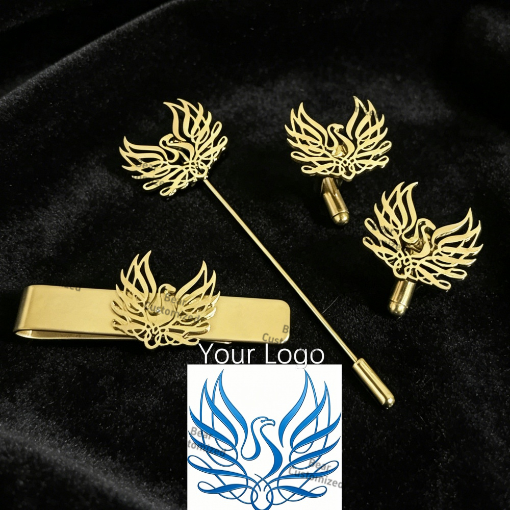 Men Formal Wear Fashion - Custom Cufflink Tie Set Bar Personalized