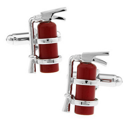 Dress Shirt French Cuff - High-End Red Firefighter Material Cufflinks model