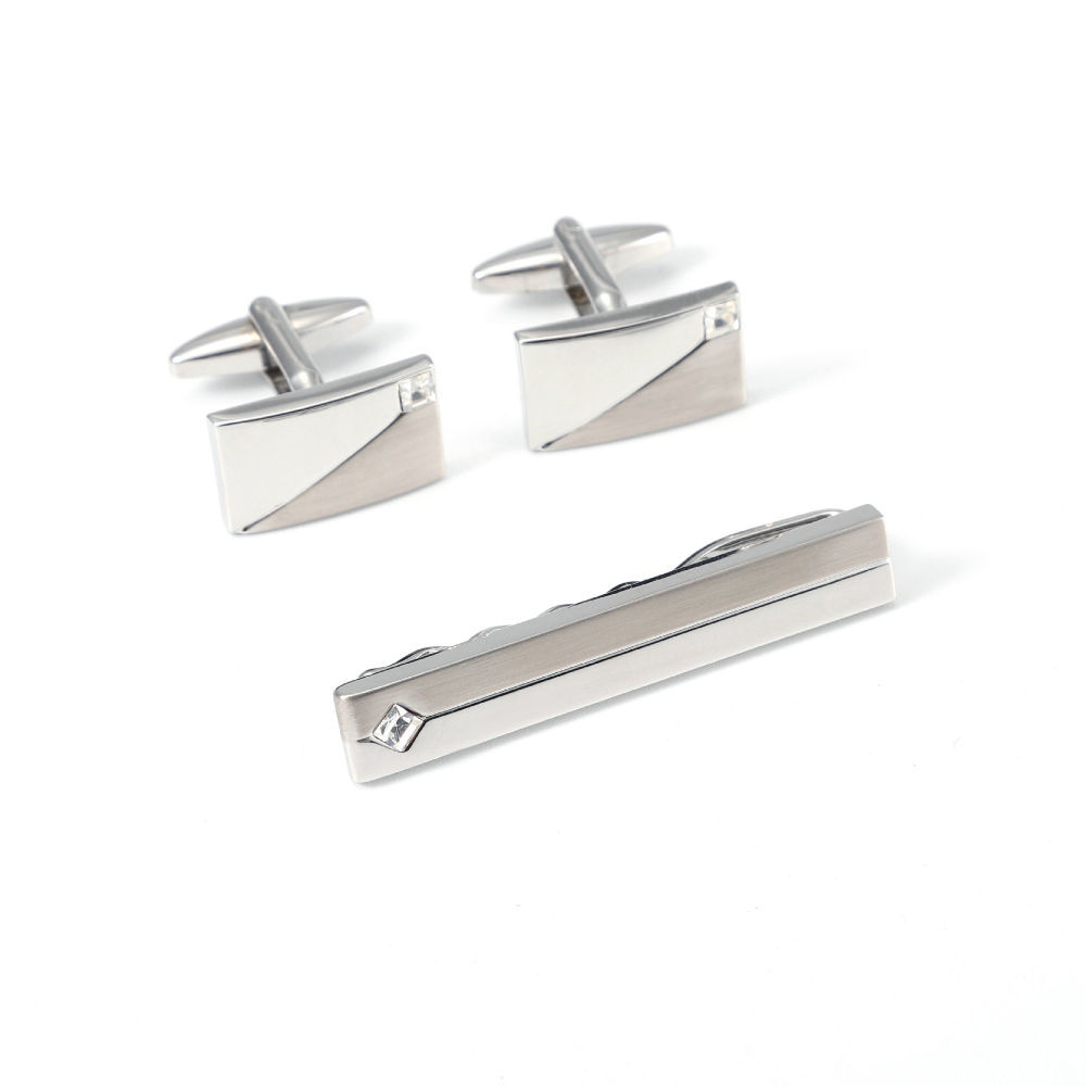 Simple Geometric Diamond Studd - Cufflinks Silver Set recensione e prezzo