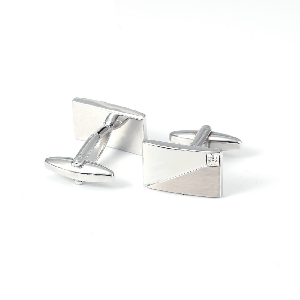 Simple Geometric Diamond Studd - Cufflinks Silver Set recensione e prezzo
