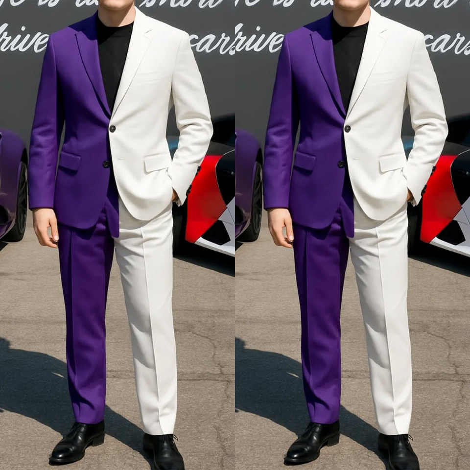 Formal Business Men Tuxedos 2  - Men Formal Wear Purple recensione e prezzo