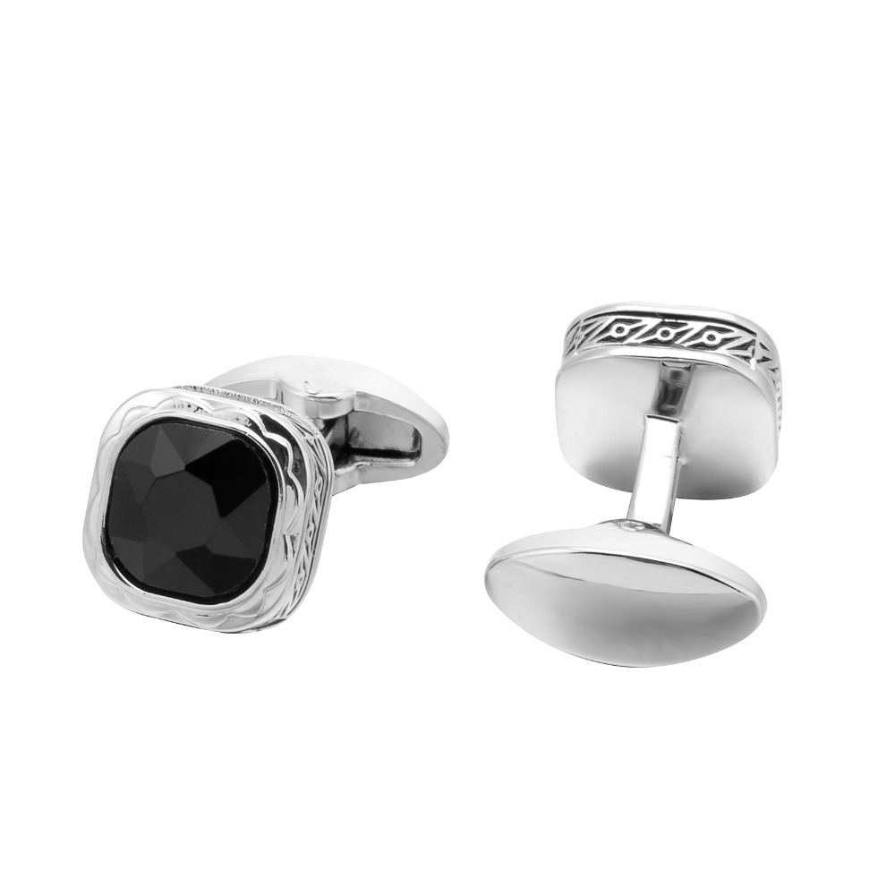 Black Gemstone French Cufflink - Dress Shirt French Cuff recensione e prezzo
