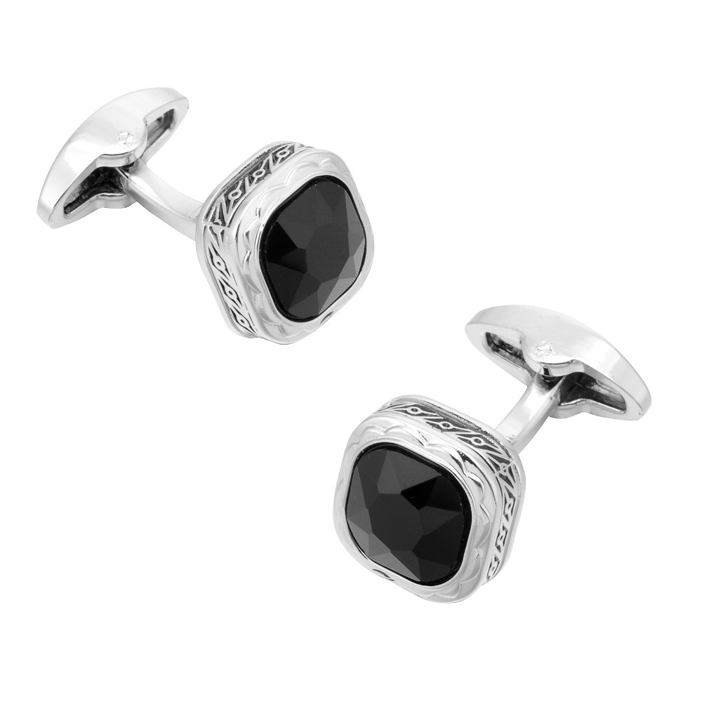 Black Gemstone French Cufflink - Dress Shirt French Cuff recensione e prezzo