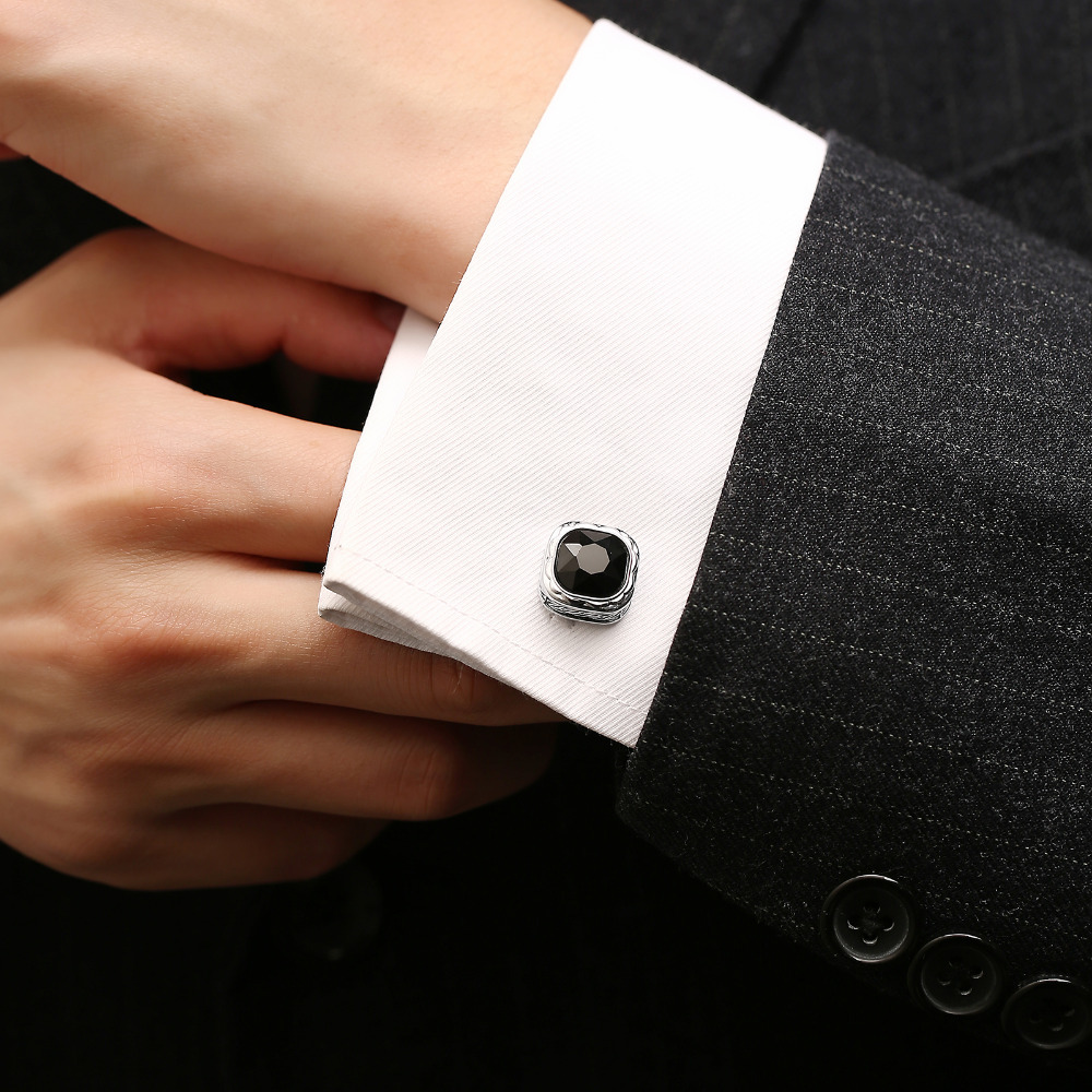 Black Gemstone French Cufflink - Dress Shirt French Cuff recensione e prezzo