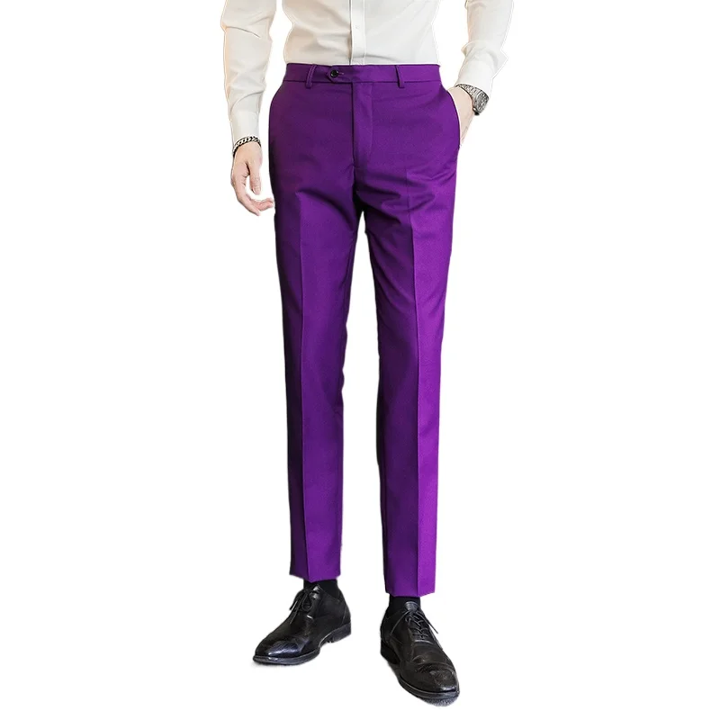 Solid Color Men's Suit Pants,  - Men Formal Wear Outfits recensione e prezzo