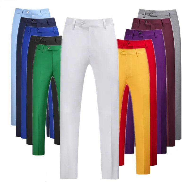 Solid Color Men's Suit Pants,  - Men Formal Wear Outfits recensione e prezzo