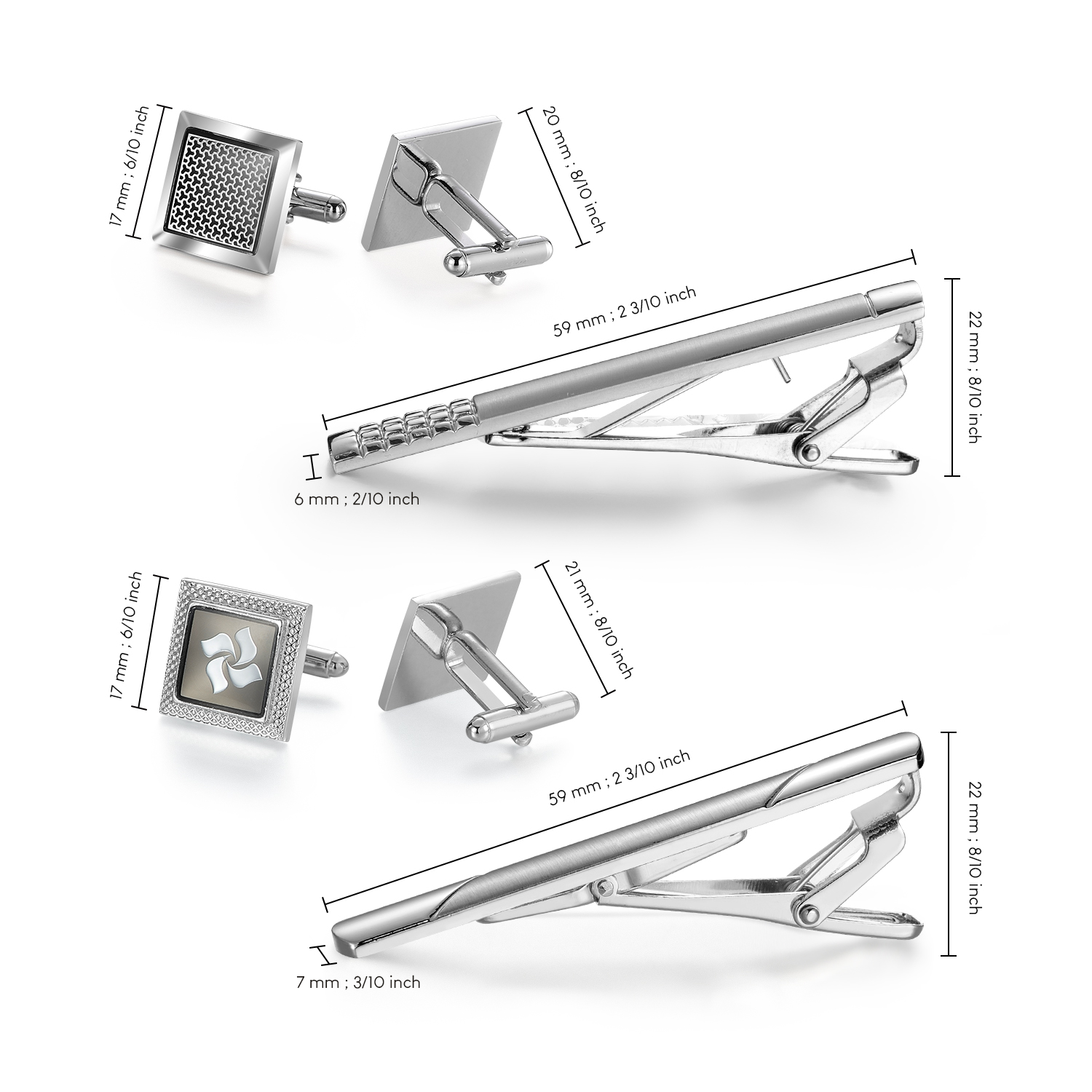 Tie Clip And Cufflink Set To M - Cufflinks Silver Set recensione e prezzo