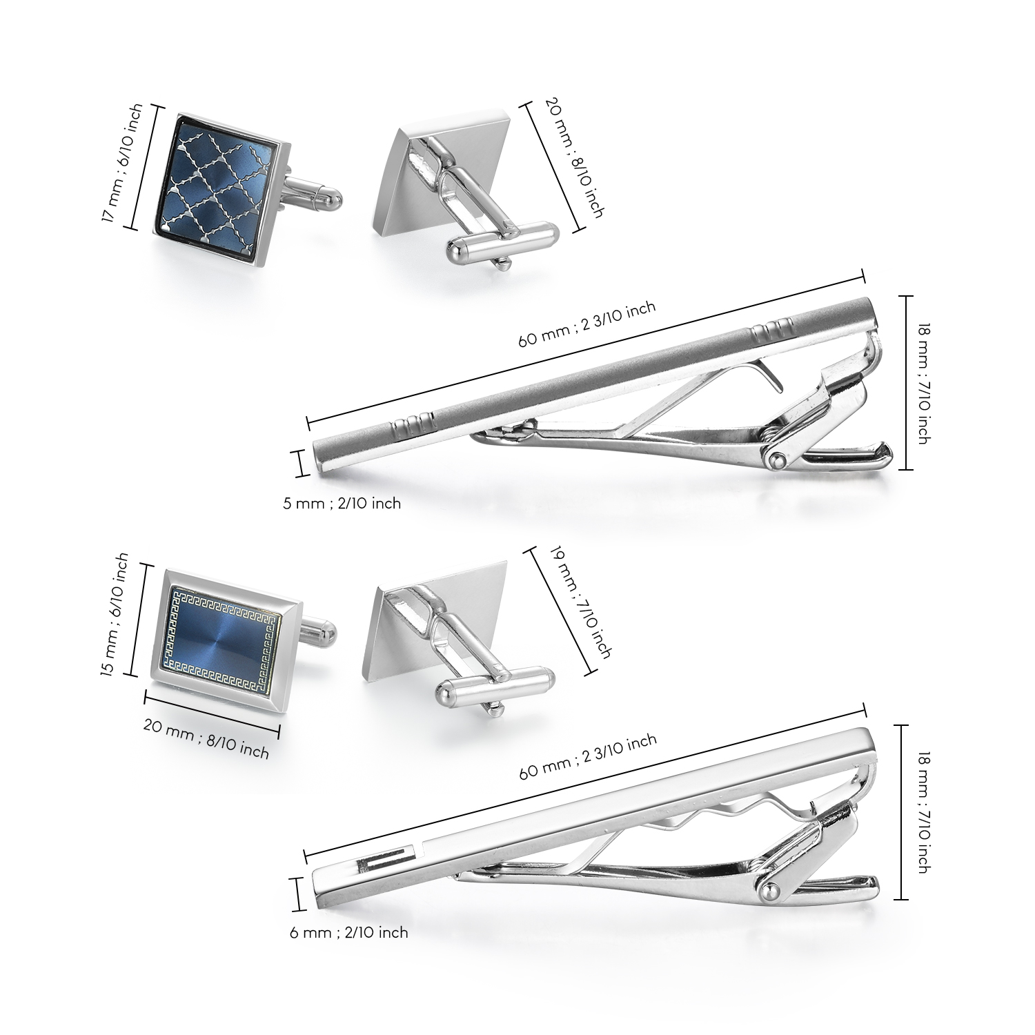 Tie Clip And Cufflink Set To M - Cufflinks Silver Set recensione e prezzo
