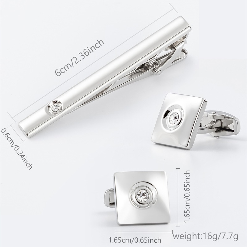 Light Luxury Gold Silver Squar - Cufflinks Silver Set recensione e prezzo