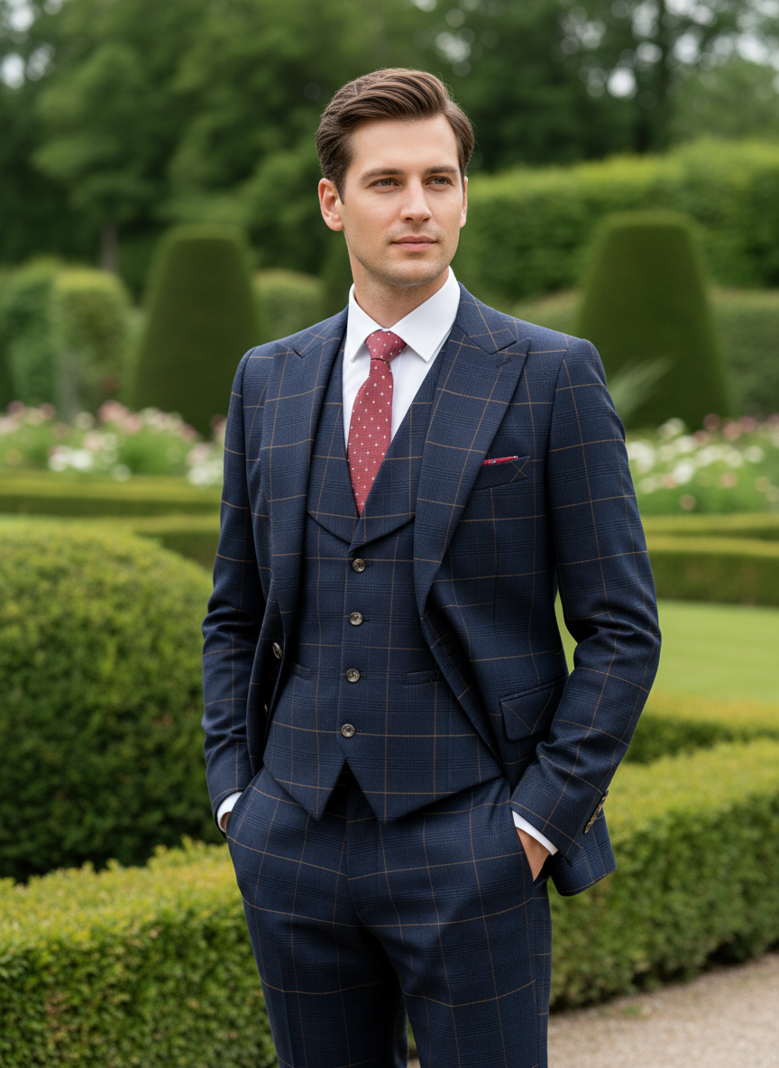 high quality 3 Piece Checkered - Men Formal Wear Outfits recensione e prezzo