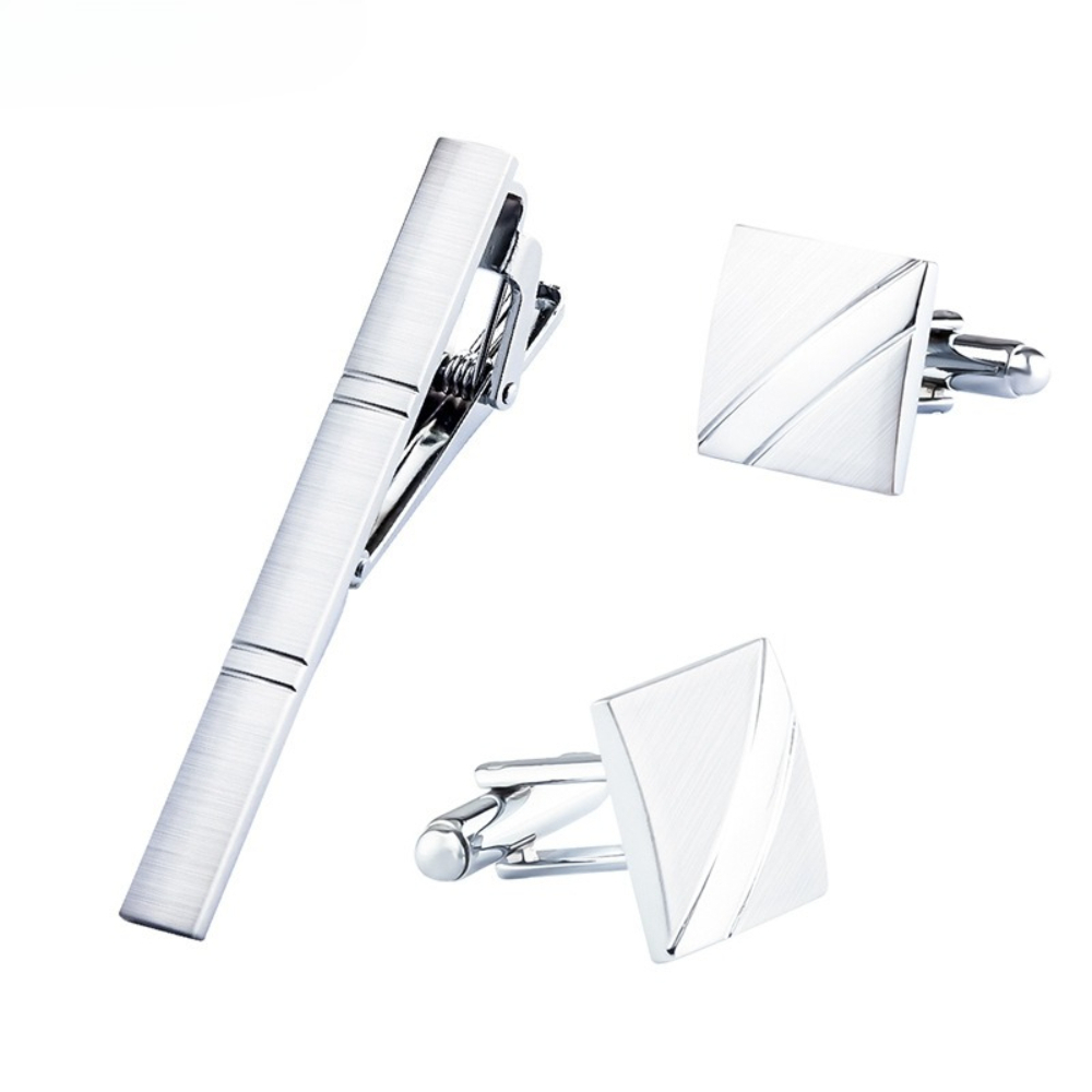 A Set Men New Silver Square Br - Cufflinks Silver Set recensione e prezzo