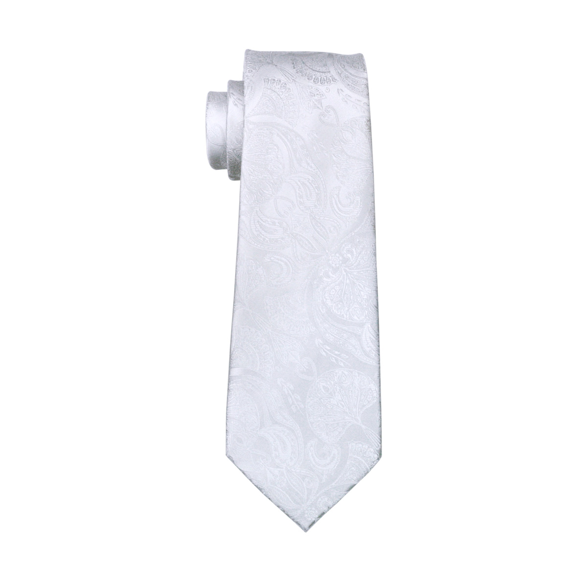 FA-393 Men's Tie White Paisley - Cufflinks Silver Set recensione e prezzo