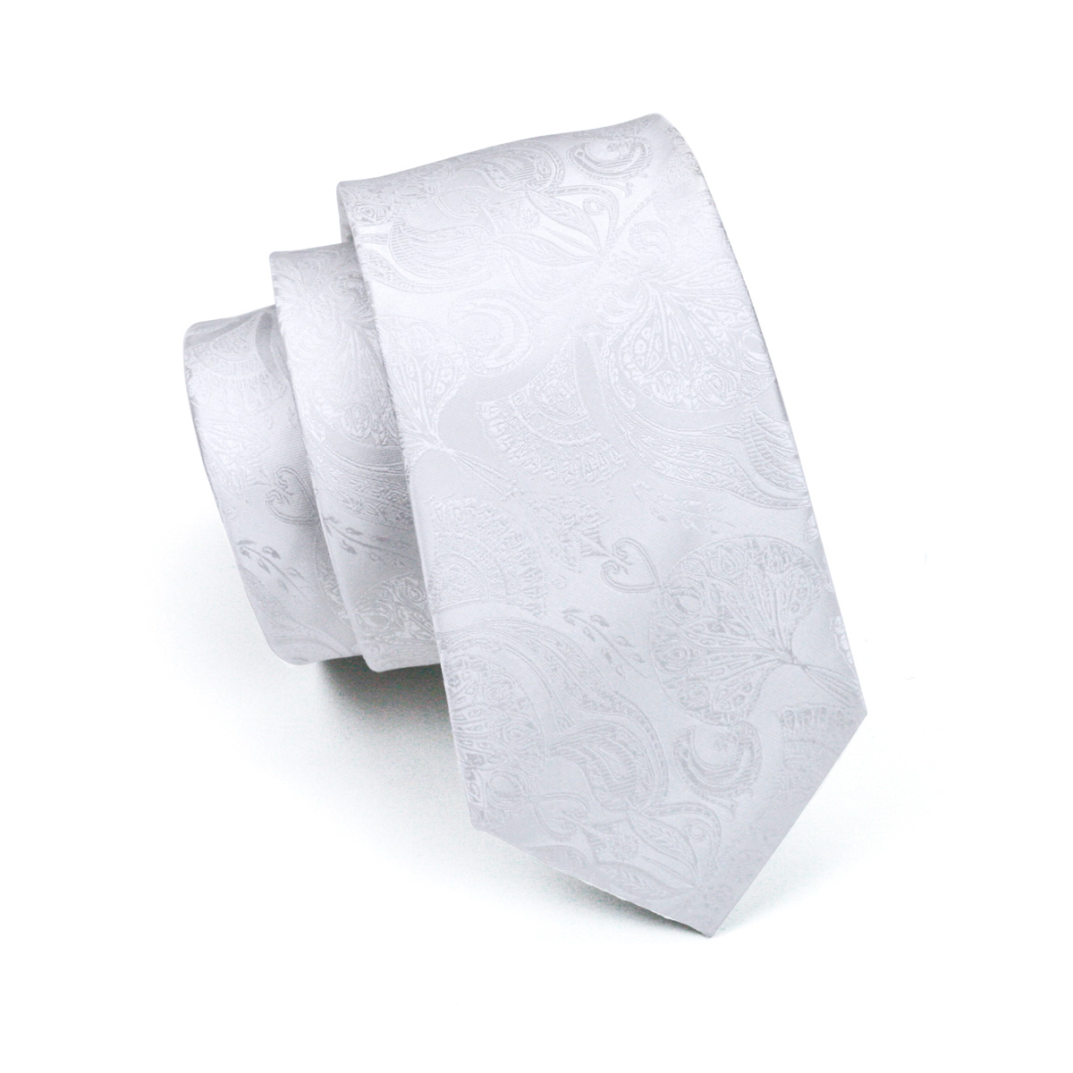 FA-393 Men's Tie White Paisley - Cufflinks Silver Set recensione e prezzo
