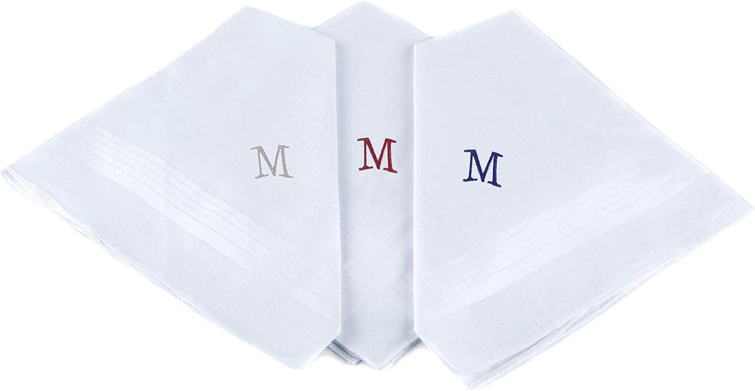 Initial Handkerchief for Men,  - Monogrammed Handkerchief recensione e prezzo