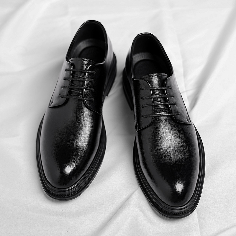 Mens Black Textured Leather Po - Men Formal Wear All Black recensione e prezzo