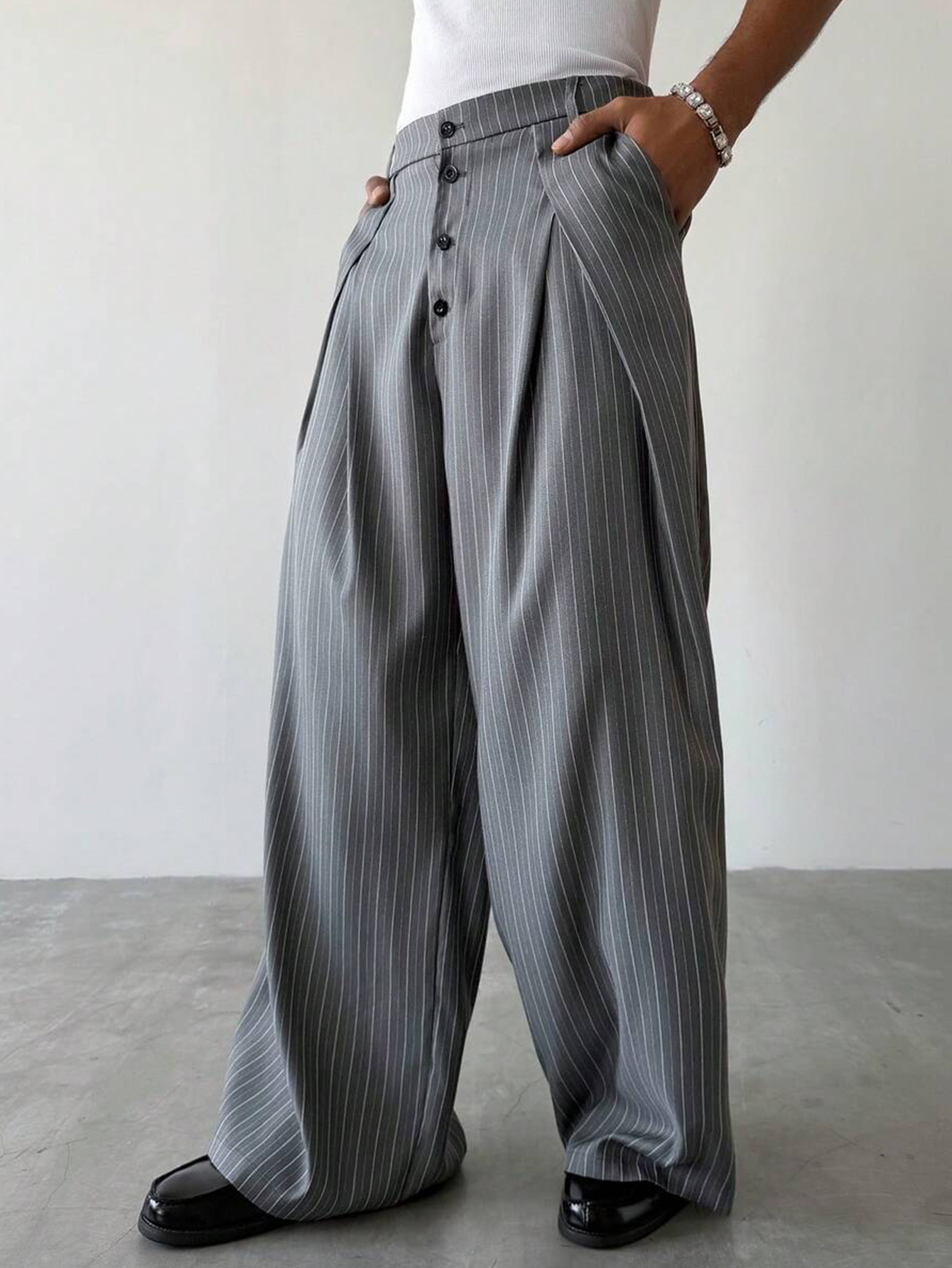 SS2026 Men Striped Woven Wide  - Men Formal Wear Outfits recensione e prezzo