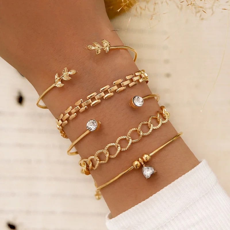 Bohemian Leaves Bracelet Set F - Cufflinks Silver Set recensione e prezzo