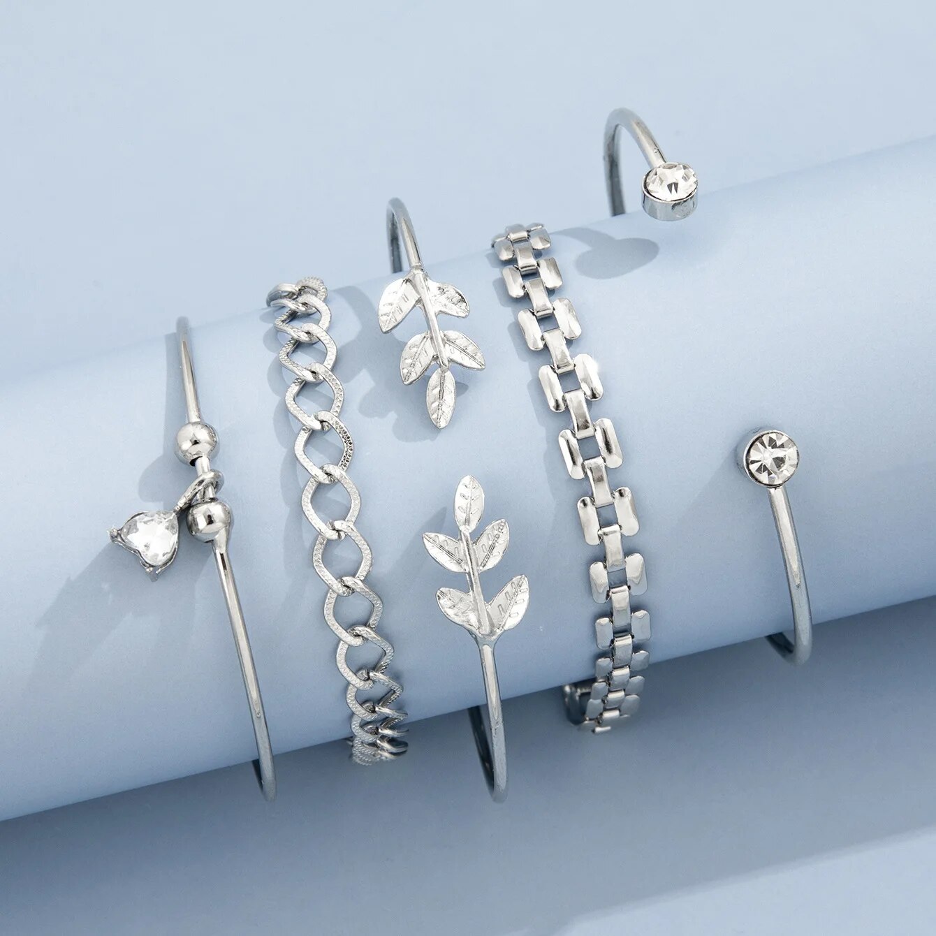 Bohemian Leaves Bracelet Set F - Cufflinks Silver Set recensione e prezzo