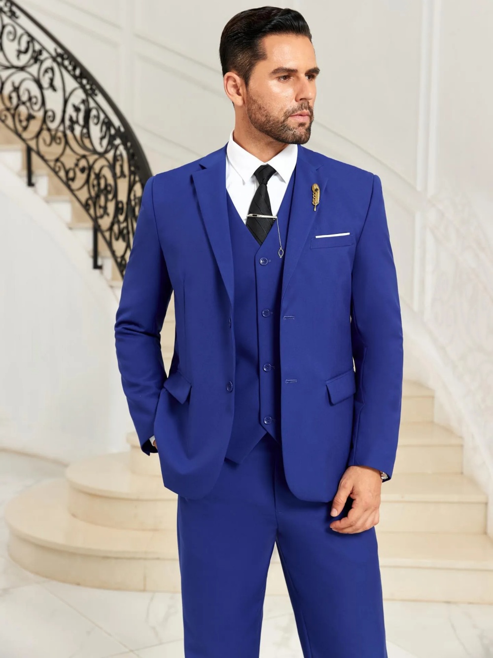 New Blue Men's Slim Fit Suits  - Men Formal Wear Outfits recensione e prezzo