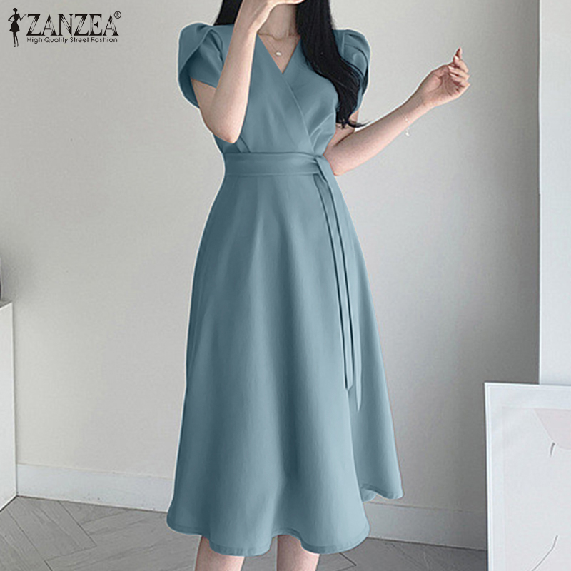 ZANZEA Women's Elegant Midi Te - Men'S Formal Wear For Wedding Guest recensione e prezzo