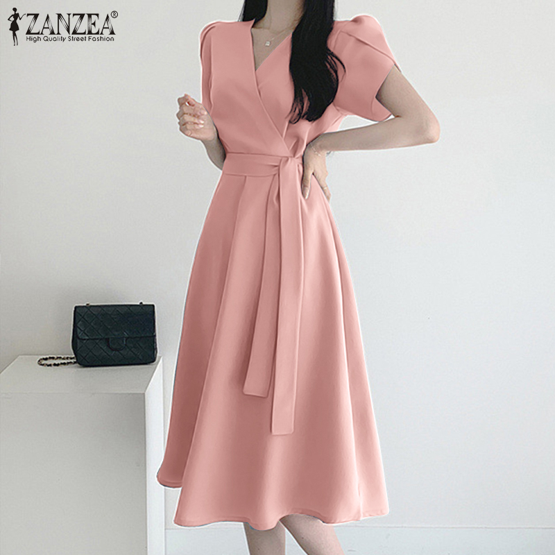 ZANZEA Women's Elegant Midi Te - Men'S Formal Wear For Wedding Guest recensione e prezzo