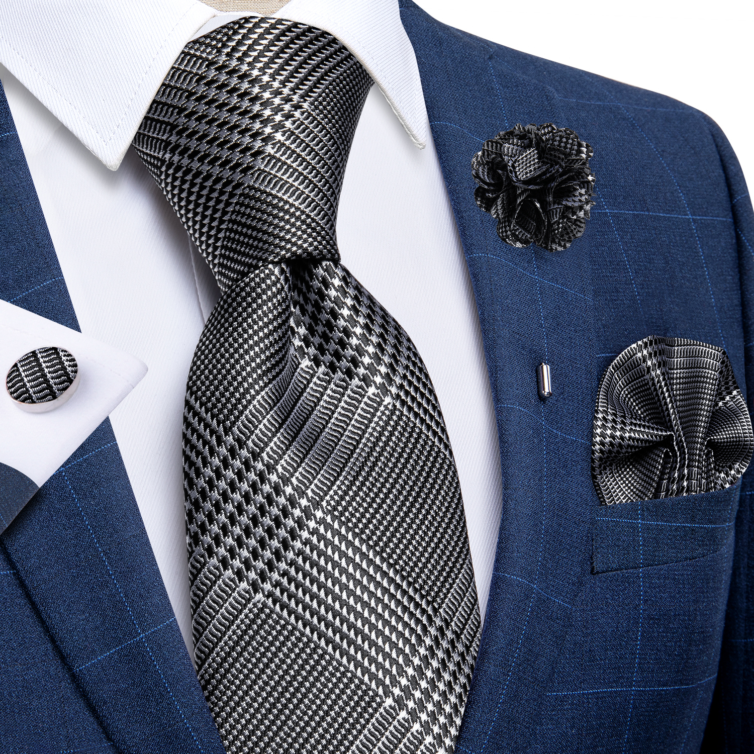 Luxury Black Silver Houndstoot - Cufflinks Silver Set recensione e prezzo
