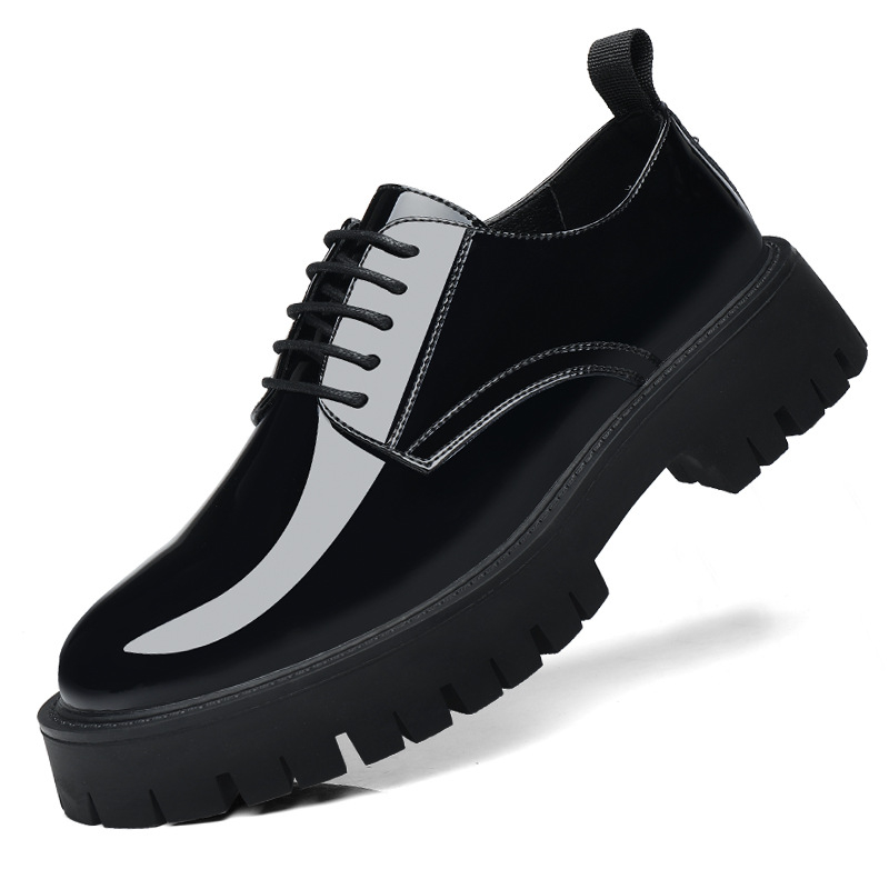 Mens Black Patent Leather Lace - Men Formal Wear All Black recensione e prezzo