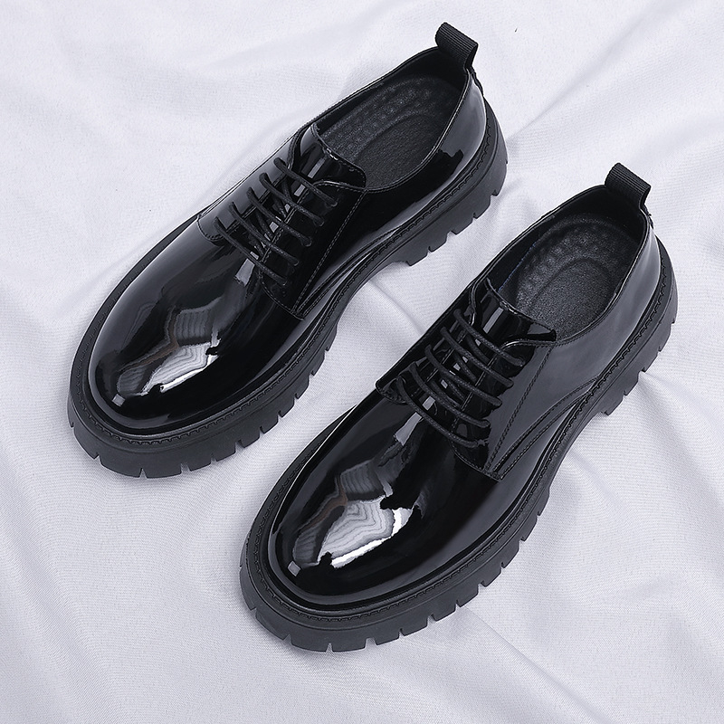Mens Black Patent Leather Lace - Men Formal Wear All Black recensione e prezzo