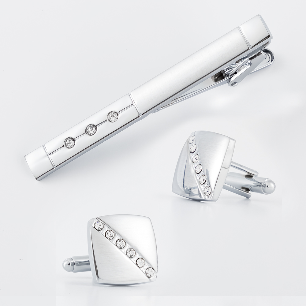 Fashion Mens Diamond Silver Cu - Cufflinks Silver Set recensione e prezzo