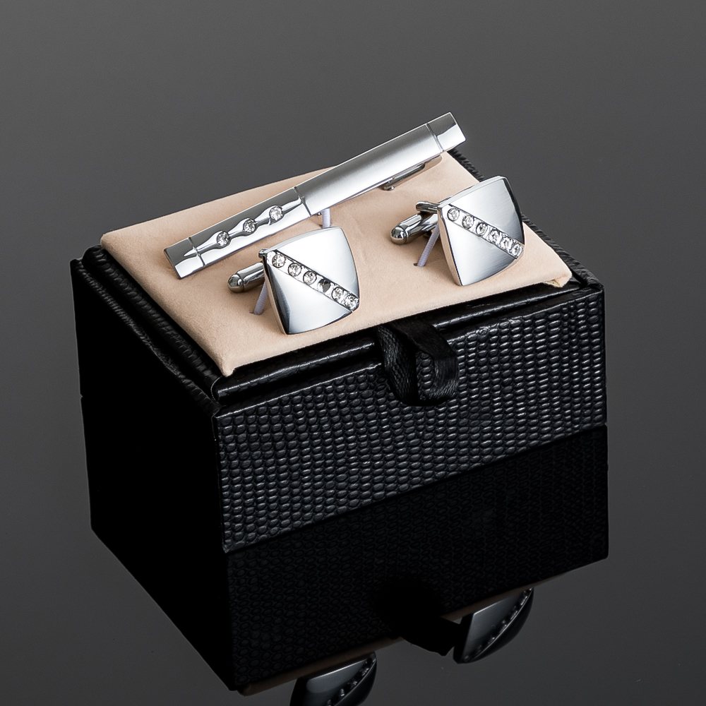 Fashion Mens Diamond Silver Cu - Cufflinks Silver Set recensione e prezzo
