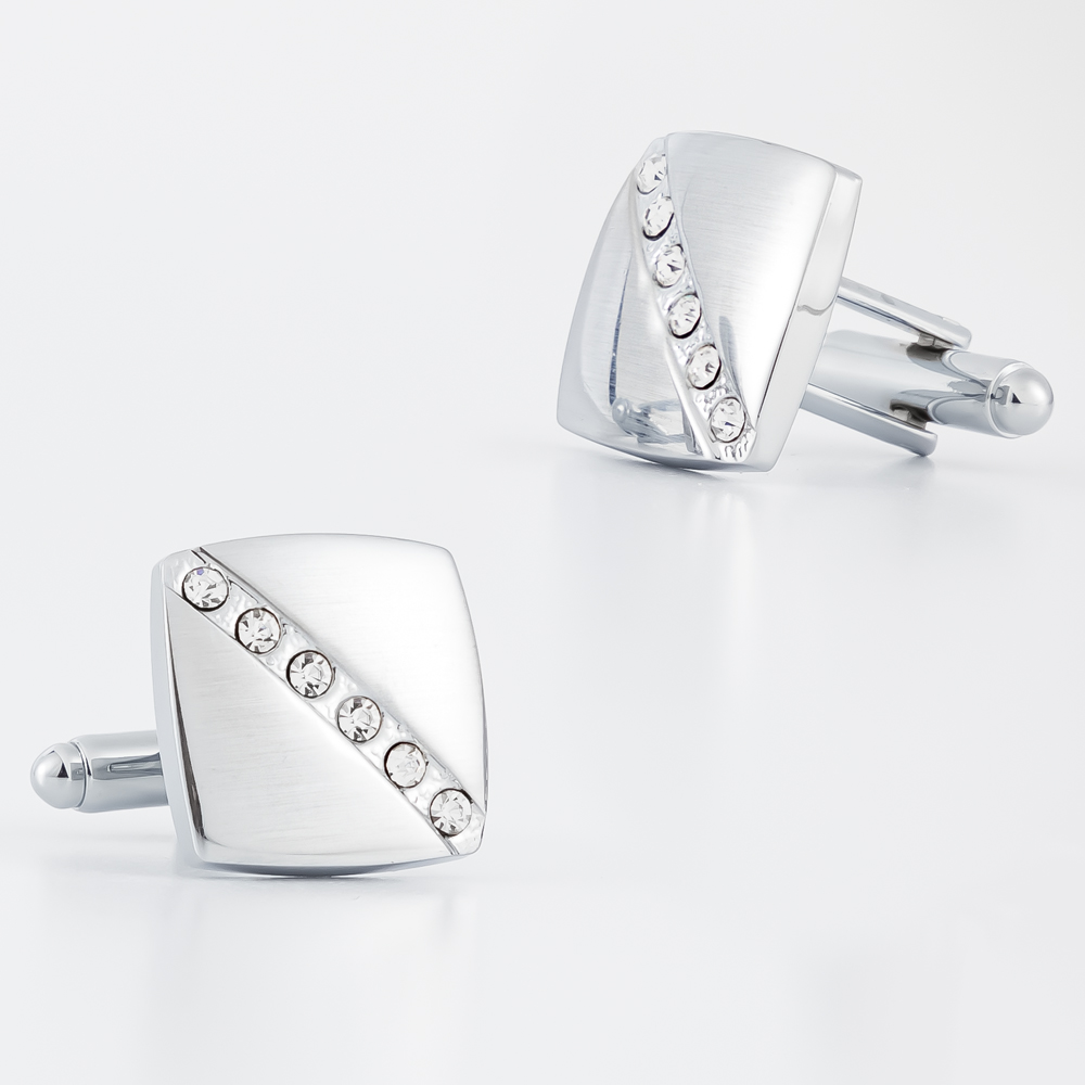 Fashion Mens Diamond Silver Cu - Cufflinks Silver Set recensione e prezzo