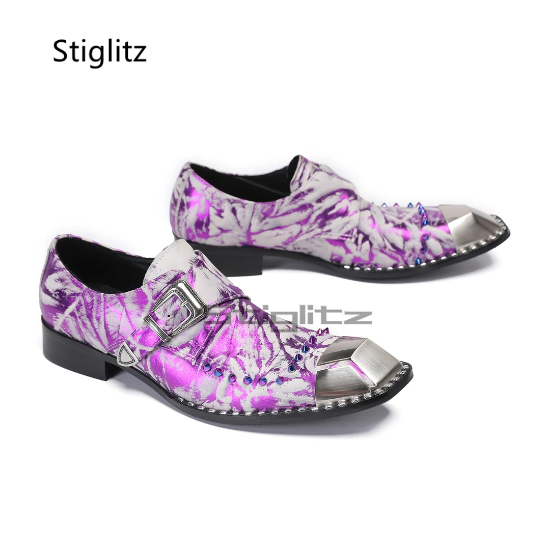 Purple Prints Genuine Leather  - Men Formal Wear Purple recensione e prezzo