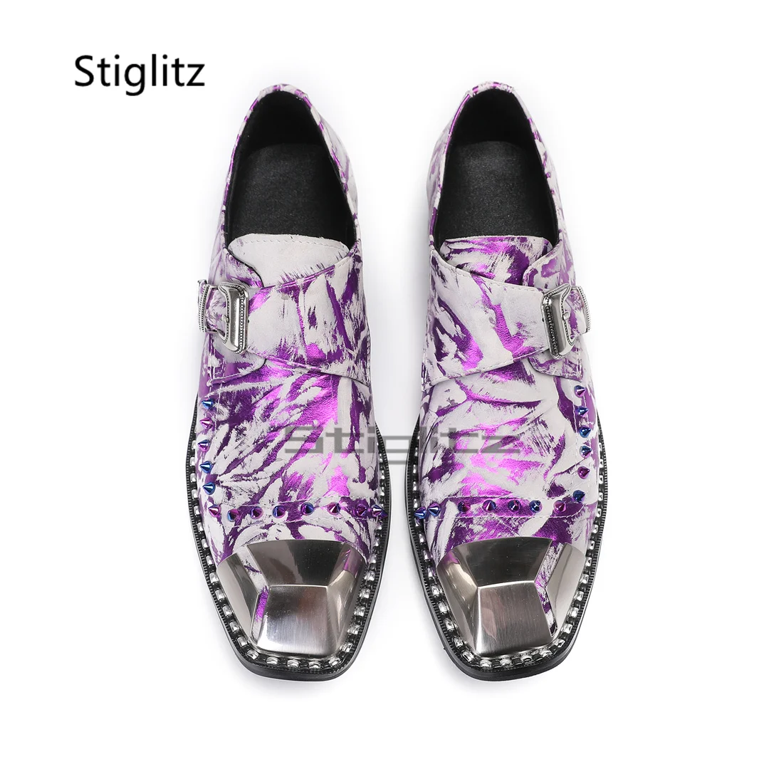 Purple Prints Genuine Leather  - Men Formal Wear Purple recensione e prezzo