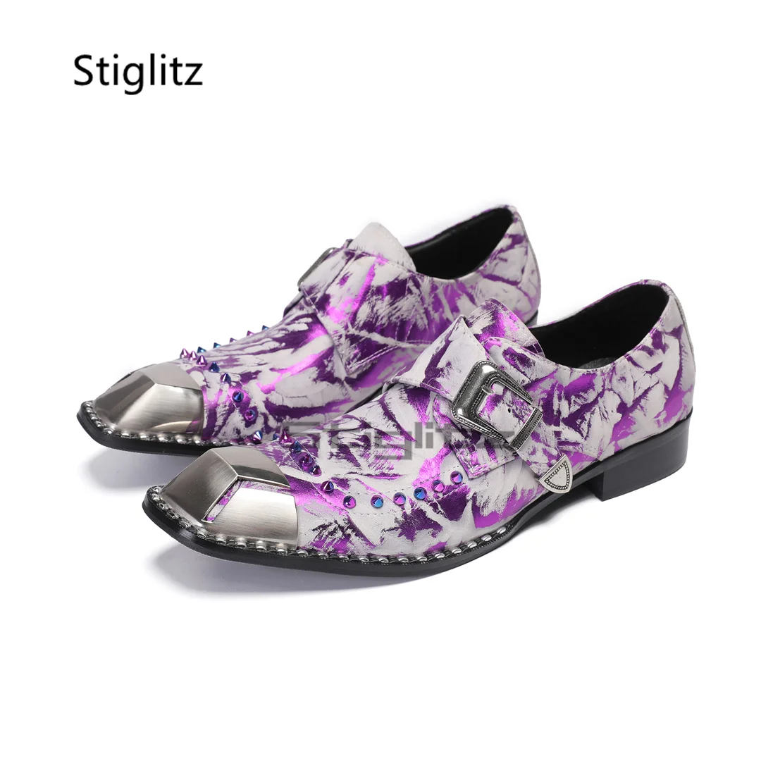 Purple Prints Genuine Leather  - Men Formal Wear Purple recensione e prezzo