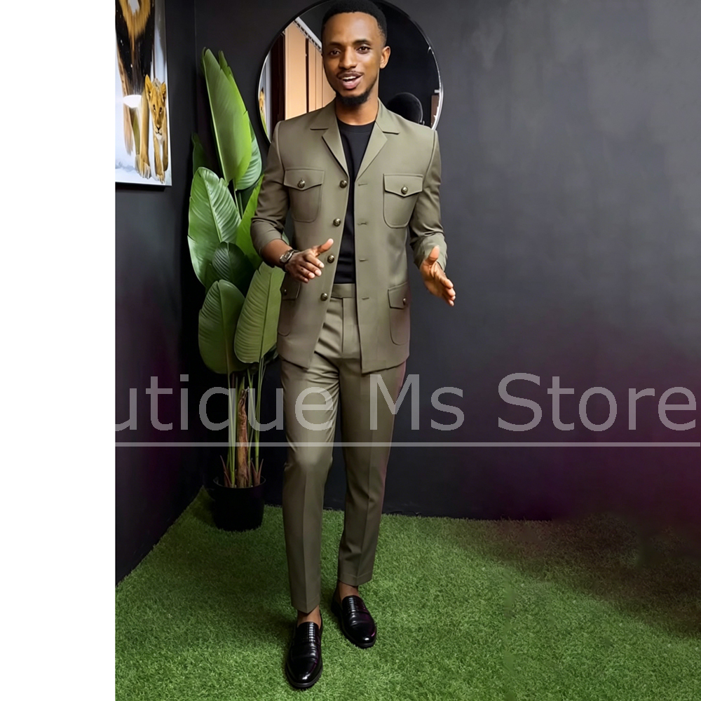 Men Safari Suit Two Piece Set  - Men Formal Wear Outfits recensione e prezzo