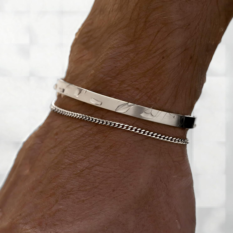 Stackable Bracelets for Men, 9 - Cufflinks Silver Set recensione e prezzo