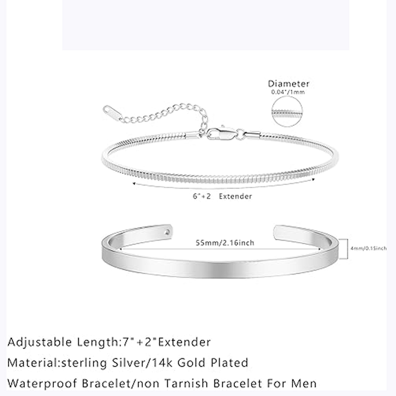 Stackable Bracelets for Men, 9 - Cufflinks Silver Set recensione e prezzo