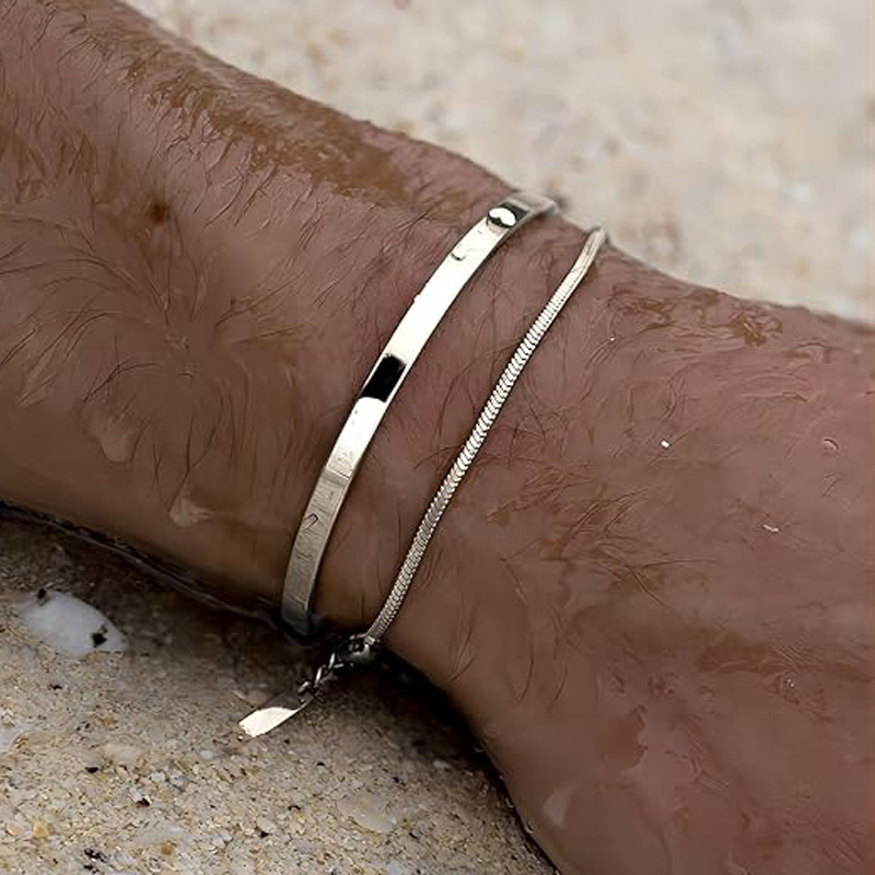 Stackable Bracelets for Men, 9 - Cufflinks Silver Set recensione e prezzo