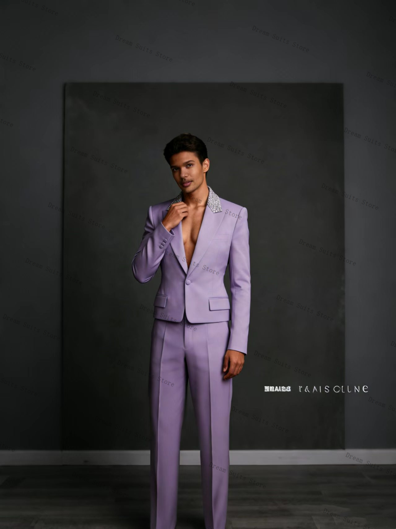 Crystals Men Suit Set 2 Pcs Bl - Men Formal Wear Purple recensione e prezzo
