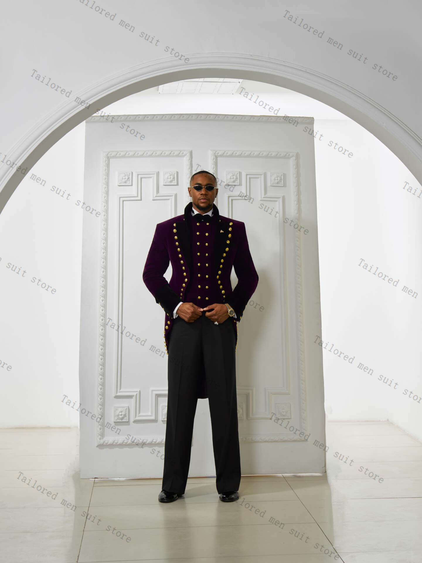 Purple Men Suits Pants Set 2 P - Men Formal Wear Purple recensione e prezzo
