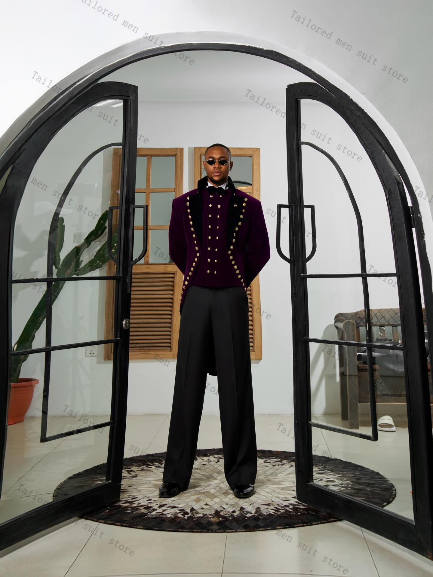 Purple Men Suits Pants Set 2 P - Men Formal Wear Purple recensione e prezzo
