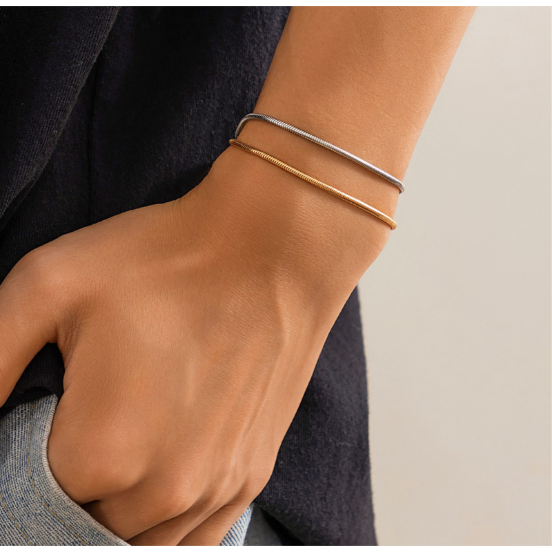 Men’s Snake Chain Bracelet Set - Cufflinks Silver Set recensione e prezzo